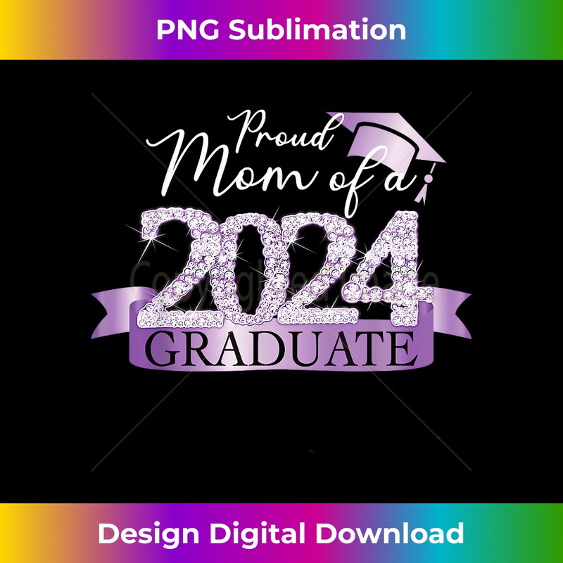 Purple Black Proud Mom Of A 2024 Graduate Decoration 1 - Premium PNG Sublimation File
