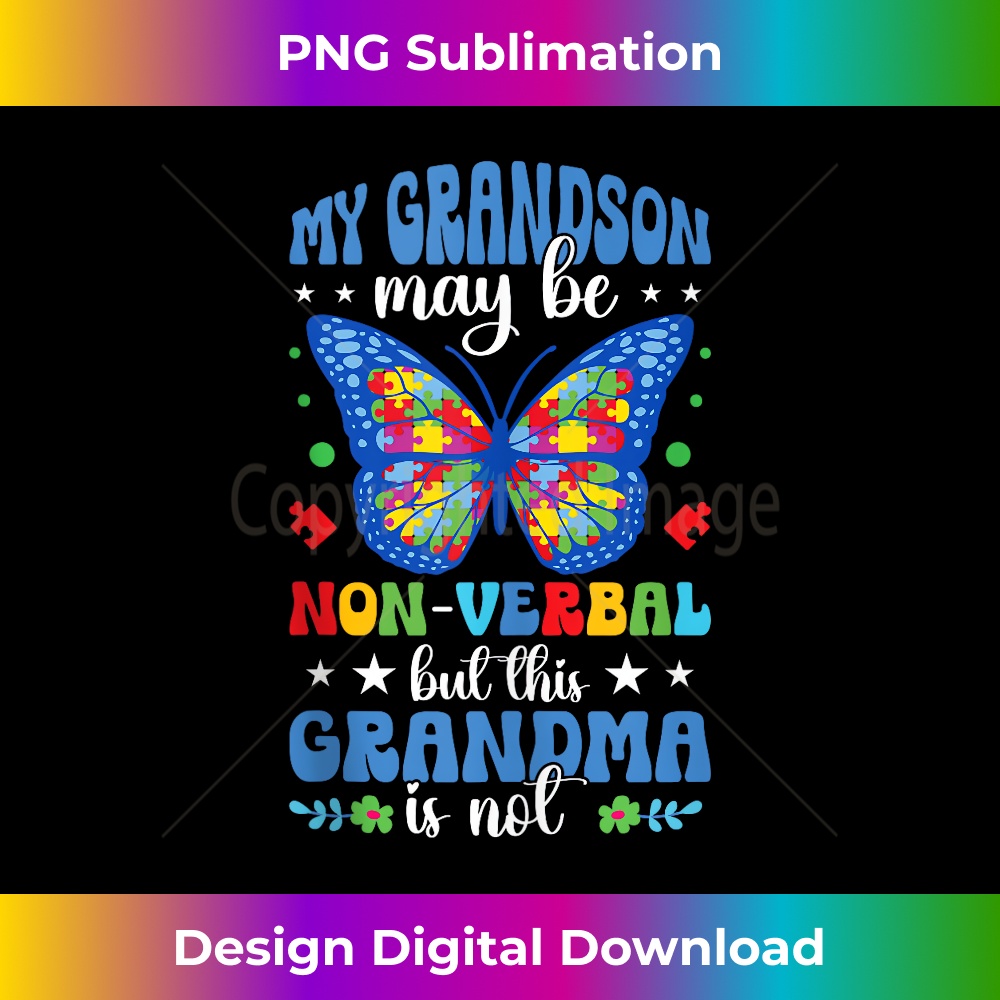 My Grandson Proud Autism Grandma Autism Warrior Grandma 2 - Digital Sublimation Download File