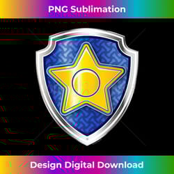 paw patrol chase badge long sleeve - modern sublimation png file