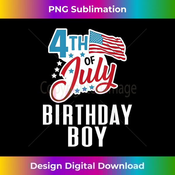 4th of July Birthday Boy Tee Shirt Men and Boys - Premium PNG Sublimation File