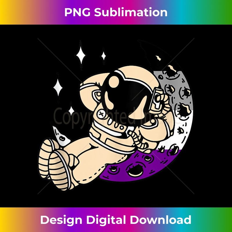 Asexual Astronaut LGBQ Cool Space-man Moon Ace Pride Flag - Decorative Sublimation PNG File