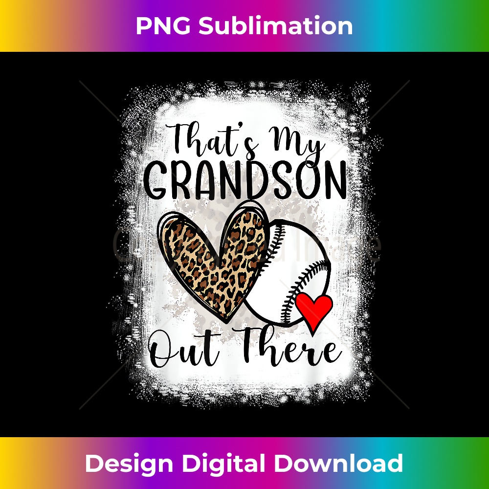 Bleached That's My Grandson Out There Baseball Grandma - Retro PNG Sublimation Digital Download
