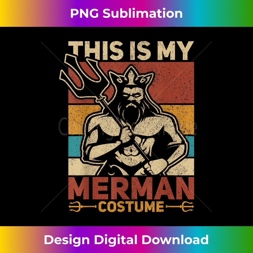 Merdaddy Mermaid Dad Fathers Day Party Outfit Merman Costume - Retro PNG Sublimation Digital Download