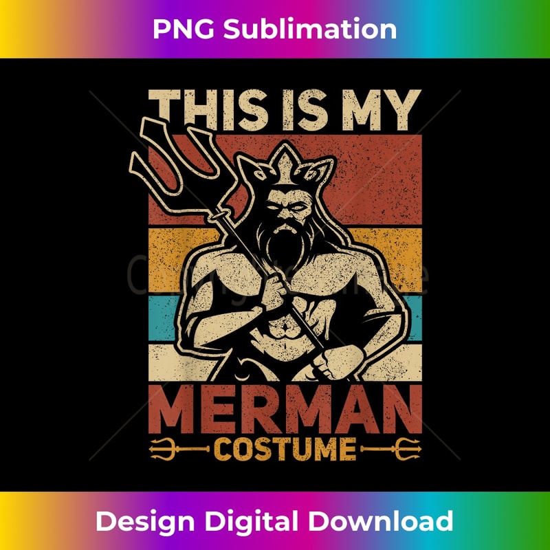 Merdaddy Mermaid Dad Fathers Day Party Outfit Merman Costume - Retro PNG Sublimation Digital Download