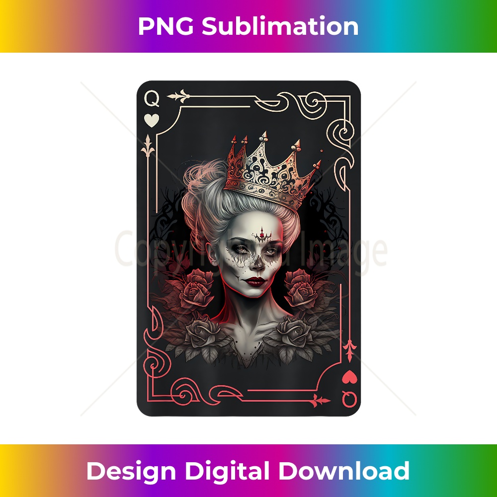 Queen of Hearts Gothic Poker Card Game Halloween Creepy 1 - Trendy Sublimation Digital Download
