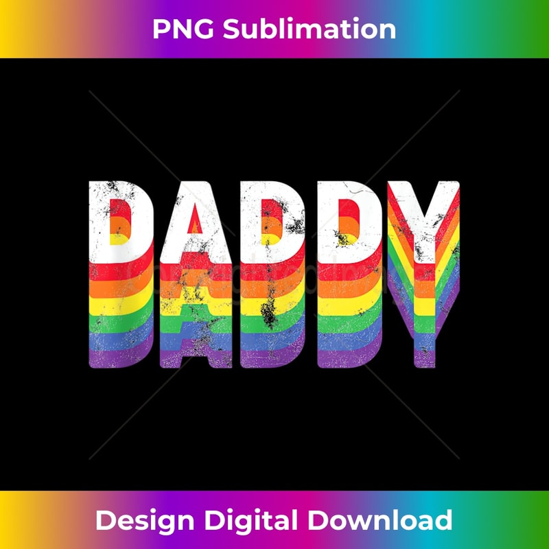 Daddy Gay Pride Retro Dad LGBT Rainbow Parade Equality Men - Elegant Sublimation PNG Download