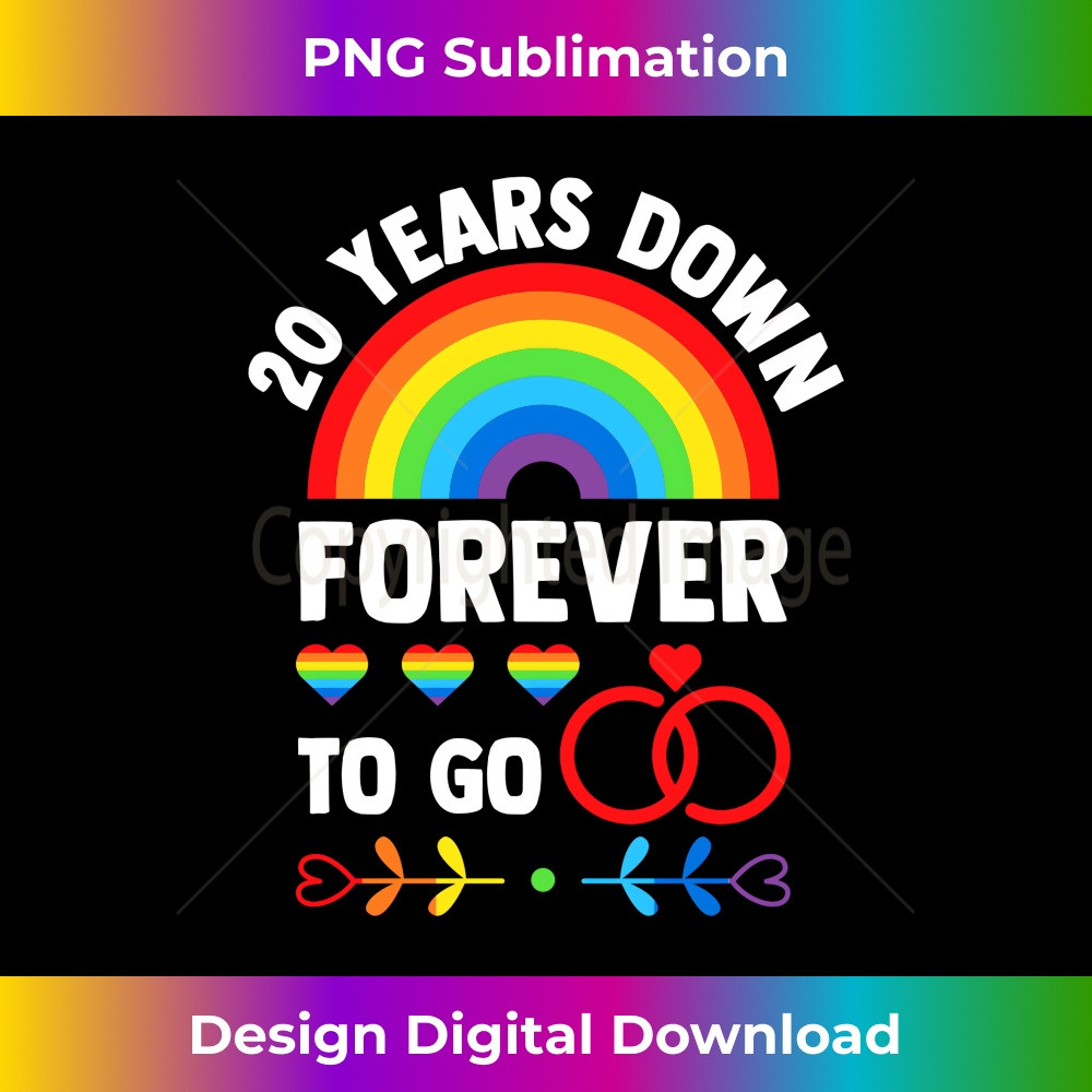 Gay Wedding Anniversary 20 Years Down Forever to Go LGBTQ+ - Aesthetic Sublimation Digital File