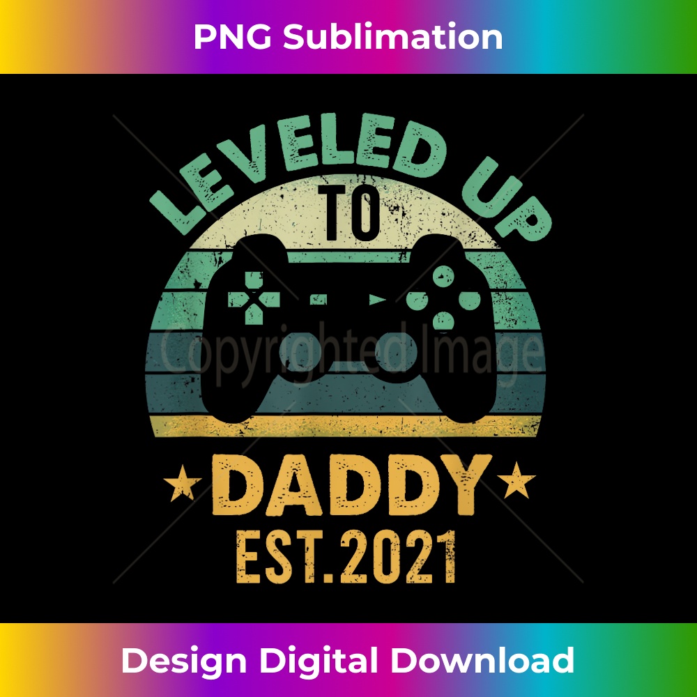Promoted To Daddy EST. 2020 2021 Leveled Up To Daddy & Dad 1 - PNG Transparent Sublimation Design