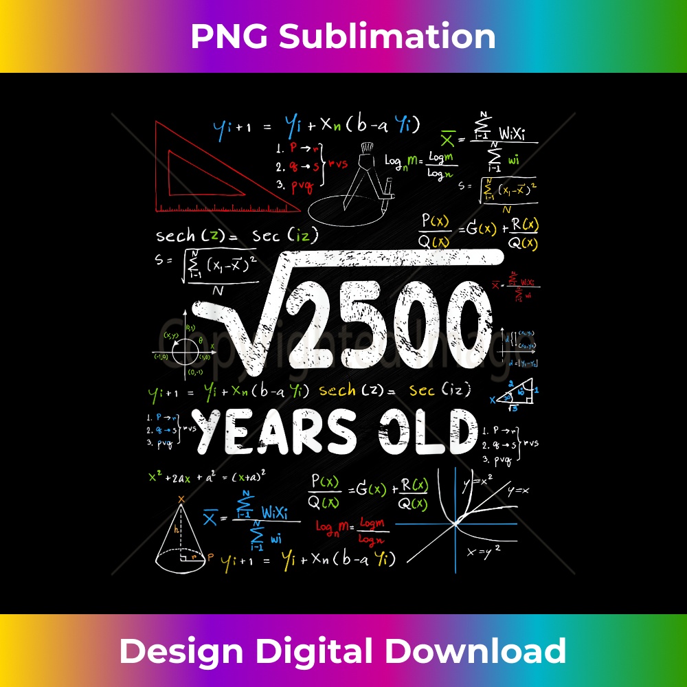 Square Root Of 2500 50th Birthday Vintage Math 50 Years Old 1 - Modern Sublimation PNG File