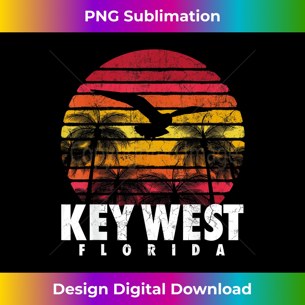 KEY WEST Florida Vintage Sunset Beach - Artistic Sublimation Digital File