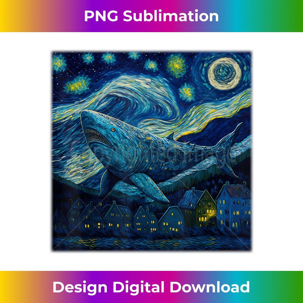 Surrealism Starry Night Greenland Shark 1 - Signature Sublimation PNG File
