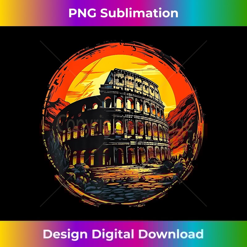 Retro Style Roman Colosseum 1 - High-Resolution PNG Sublimation File