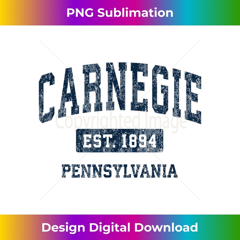 Carnegie Pennsylvania PA Vintage Athletic Sports Design - Instant PNG Sublimation Download