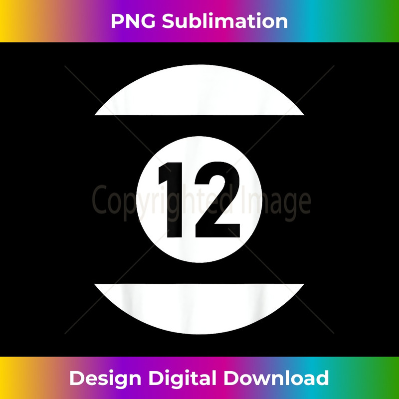 Pool Ball 12 Matching Billiards Easy Halloween Costume 1 - Vintage Sublimation PNG Download