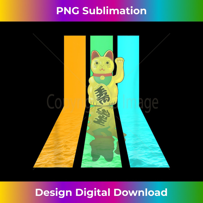 Retro 80s Vintage Style Lucky Cat 1 - Premium Sublimation Digital Download