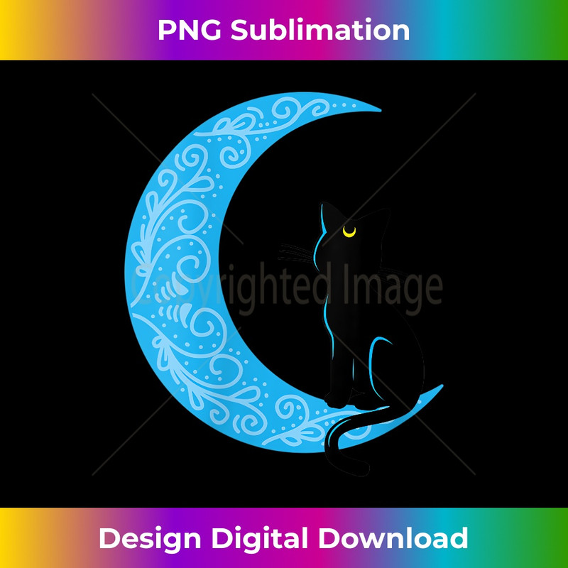 s Black Cat Crescent Moon Sailor Mom  1 - Decorative Sublimation PNG File