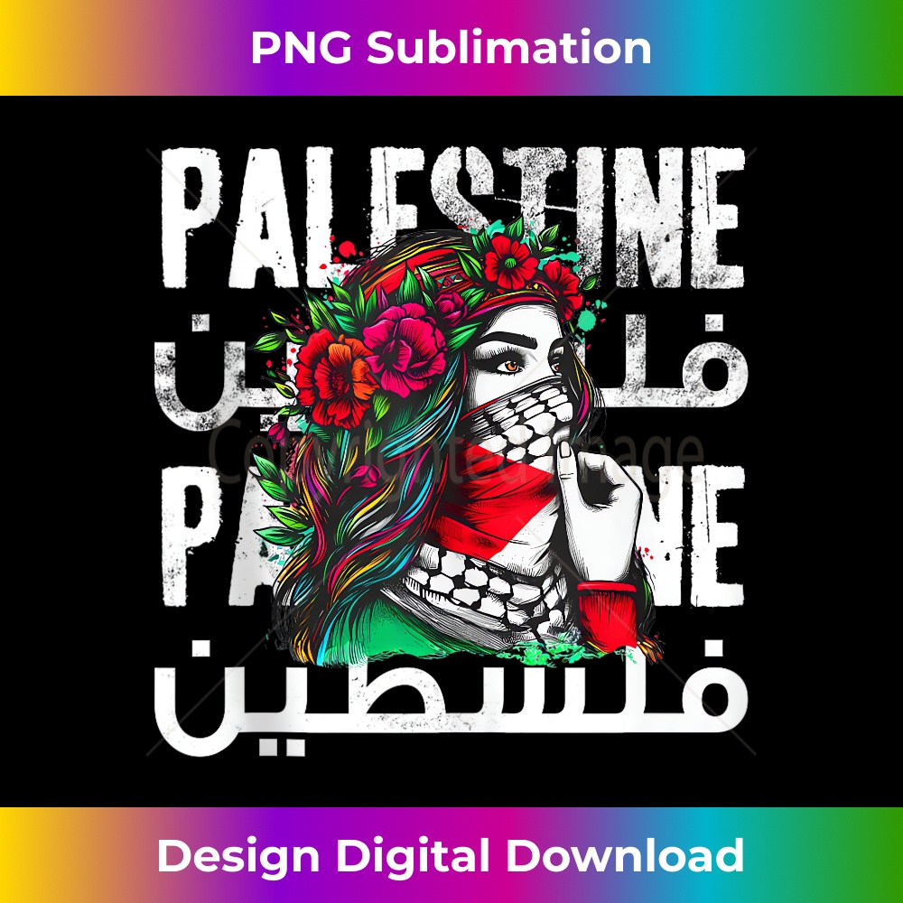 A Palestinian Girl With A Palestinian Bandana Palestine - Sublimation-Ready PNG File
