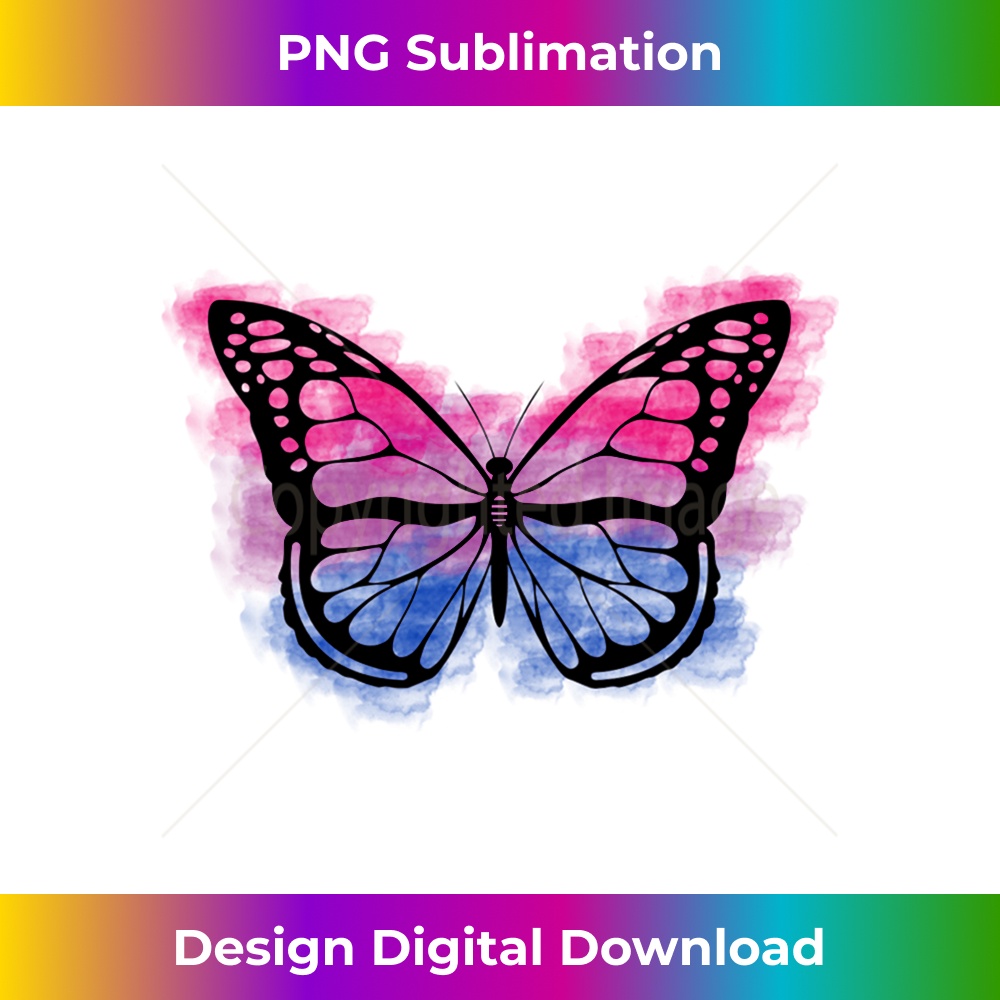 Bisexual Pride Flag Butterfly Bi Sexual LGBT Gay Queer - Elegant Sublimation PNG Download