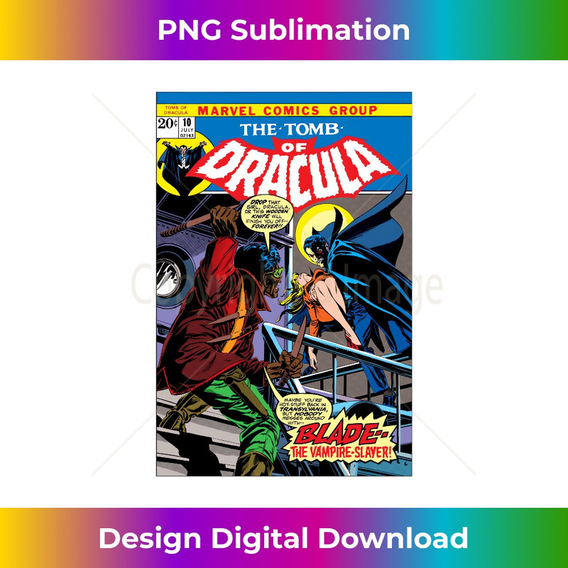 Marvel Blade Tomb of Dracula Vintage Comic Cover Halloween - PNG Sublimation Digital Download
