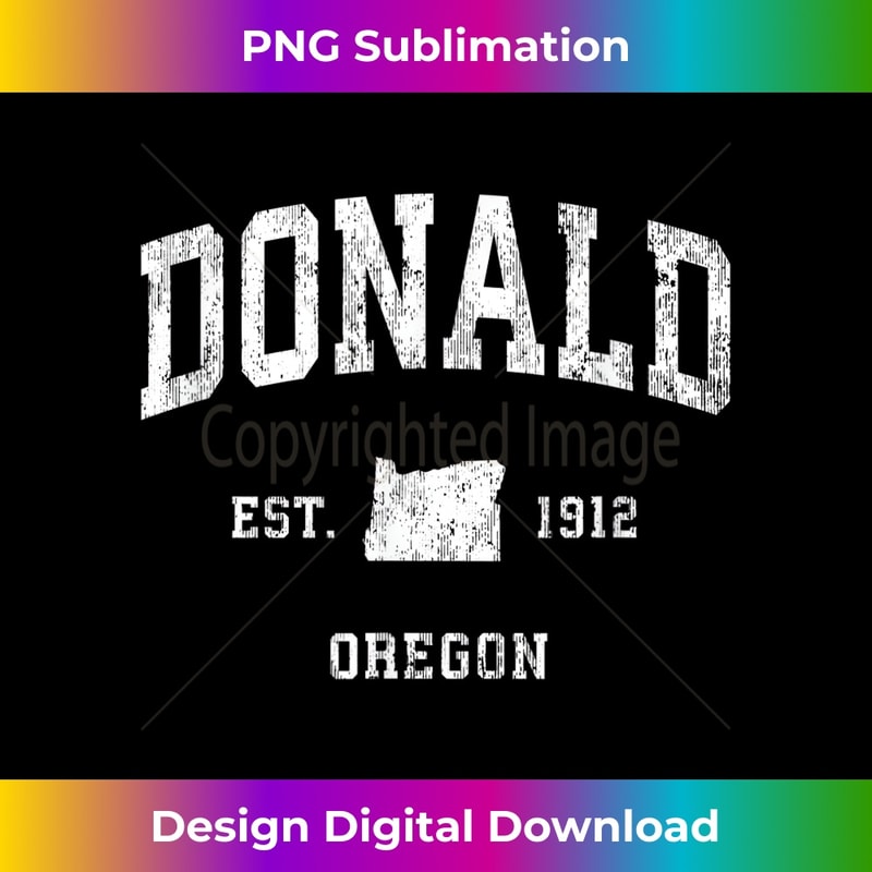 Donald Oregon OR Vintage Athletic Sports Design - High-Quality PNG Sublimation Download