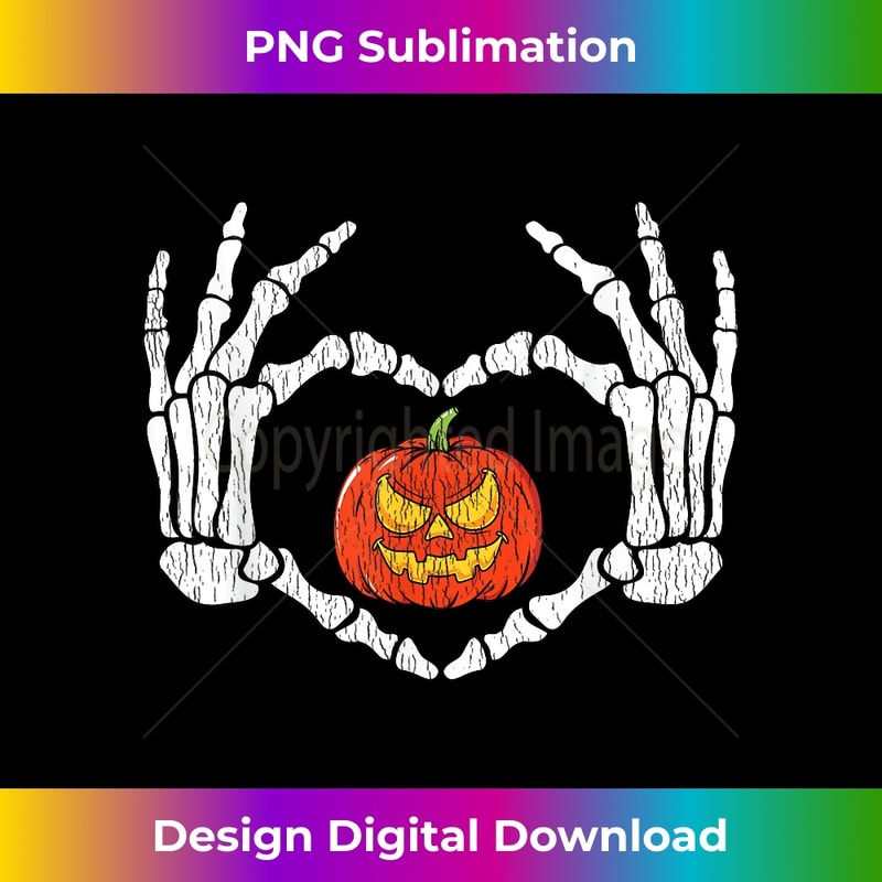 Vintage Skeleton Hands Heart Love Pumpkin Autumn Halloween 1 - Digital Sublimation Download File
