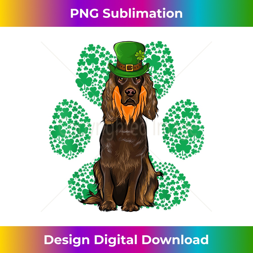 Leprechaun Boykin Spaniel St Patricks Day Shamrock Paw - Aesthetic Sublimation Digital File