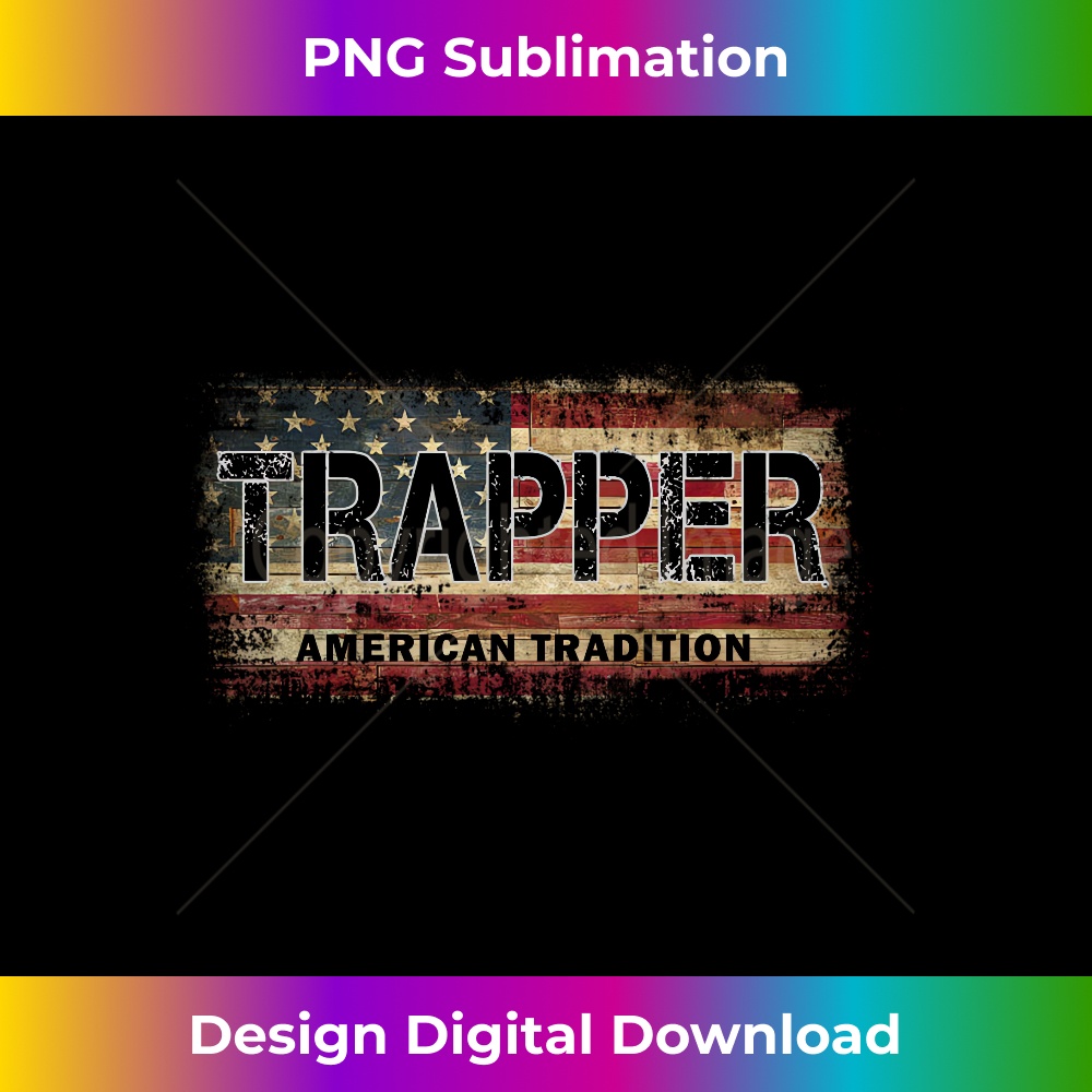 Distressed USA Flag Trapping Design for Coyote Trappers - High-Quality PNG Sublimation Download
