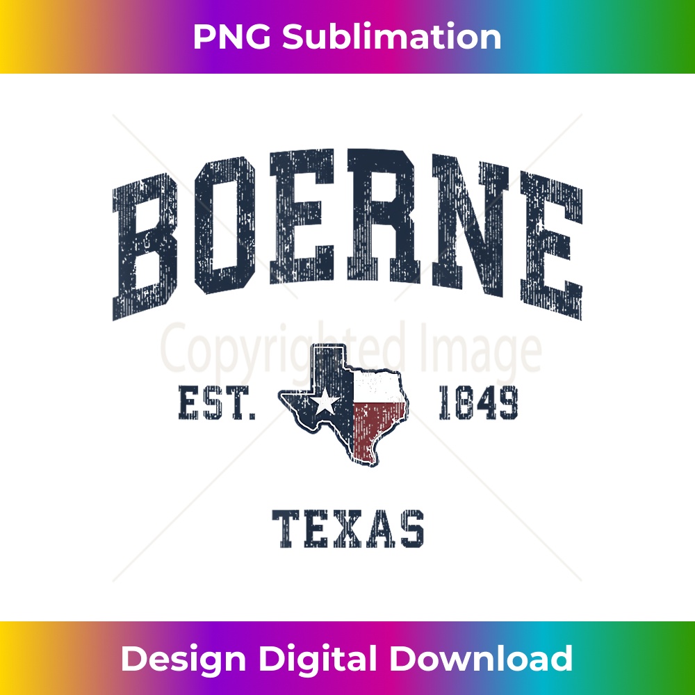 Boerne Texas TX Vintage State Flag Sports Navy Design - Special Edition Sublimation PNG File