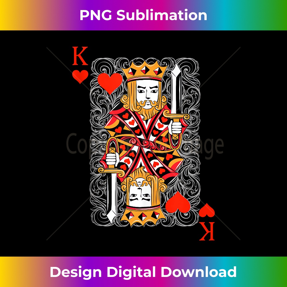 King of Hearts Blackjack Cards Poker 21 K Couple Matching - Signature Sublimation PNG File