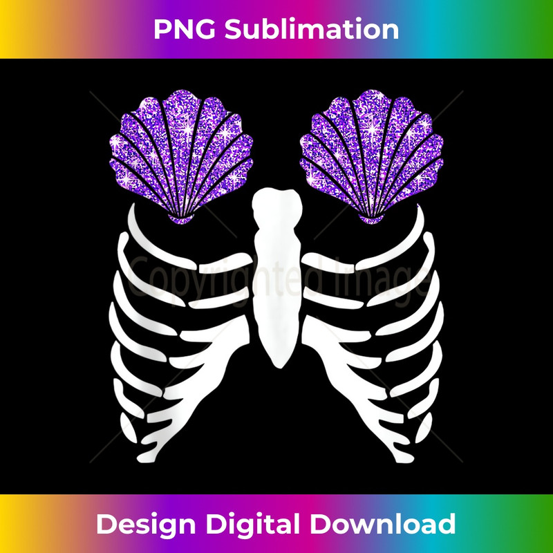 Mermaid Skeleton Sea Shell Bra Costume Halloween for - PNG Transparent Sublimation File