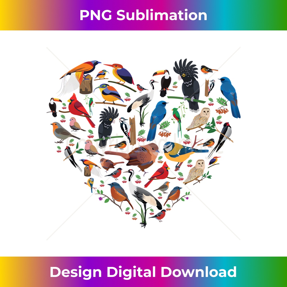 Birds lover heart Bird Watching men women kids - PNG Sublimation Digital Download