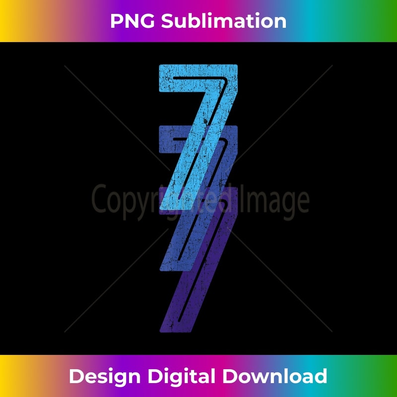 7 Lucky Number 7th Year Birthday Age Sports Team - Signature Sublimation PNG File