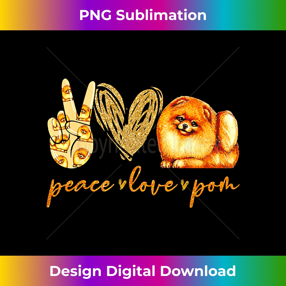 Peace Love Pomeranian 1 - Elegant Sublimation PNG Download