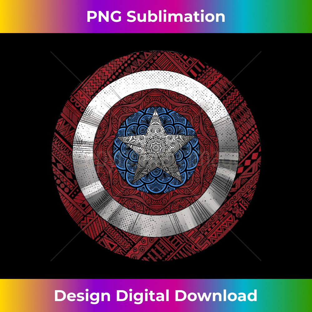 Marvel Comics Retro Classic Captain America Detailed Shield - Instant PNG Sublimation Download