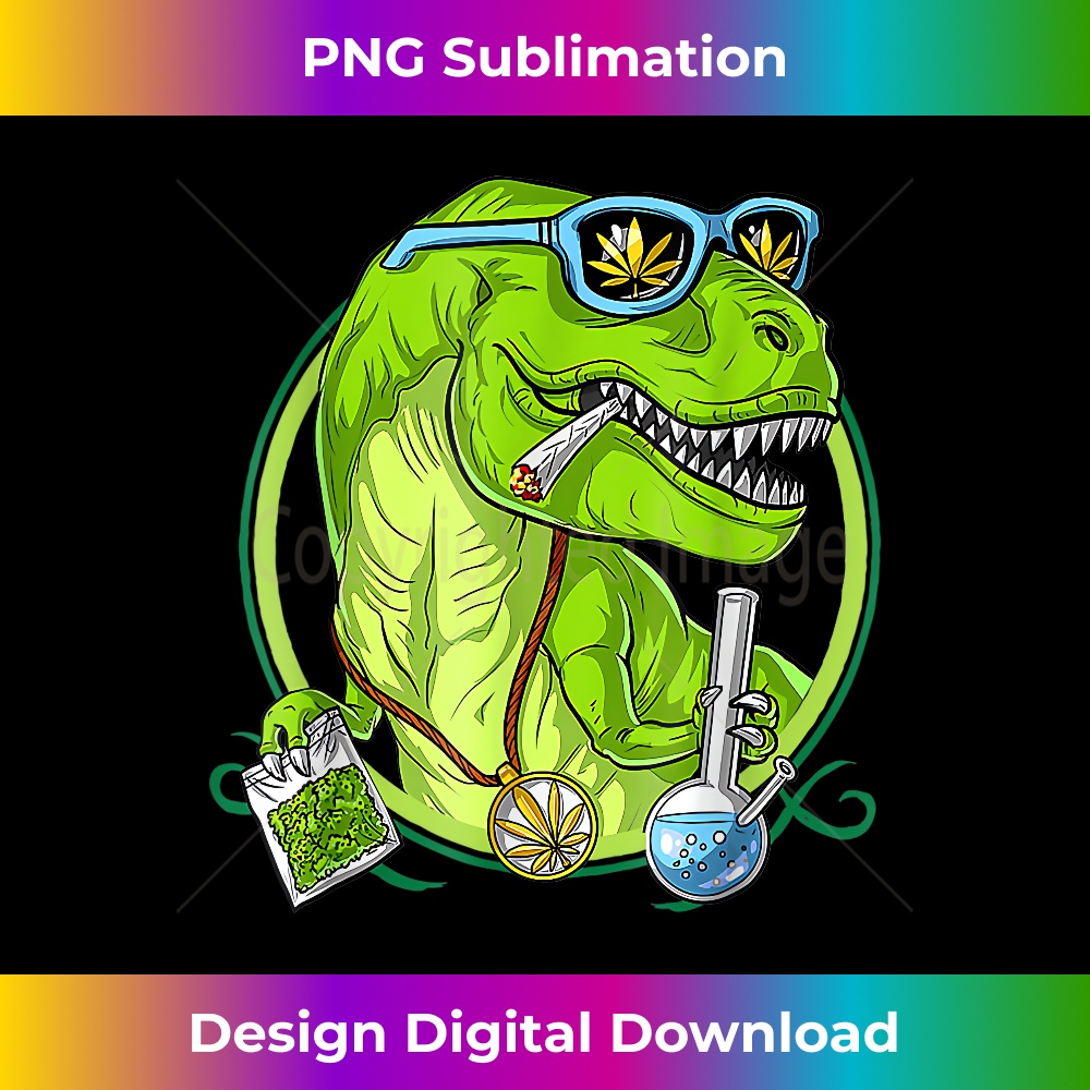 Cool Green Dinosaur Smoking Weed Cannabis Marijuana - Premium Sublimation Digital Download