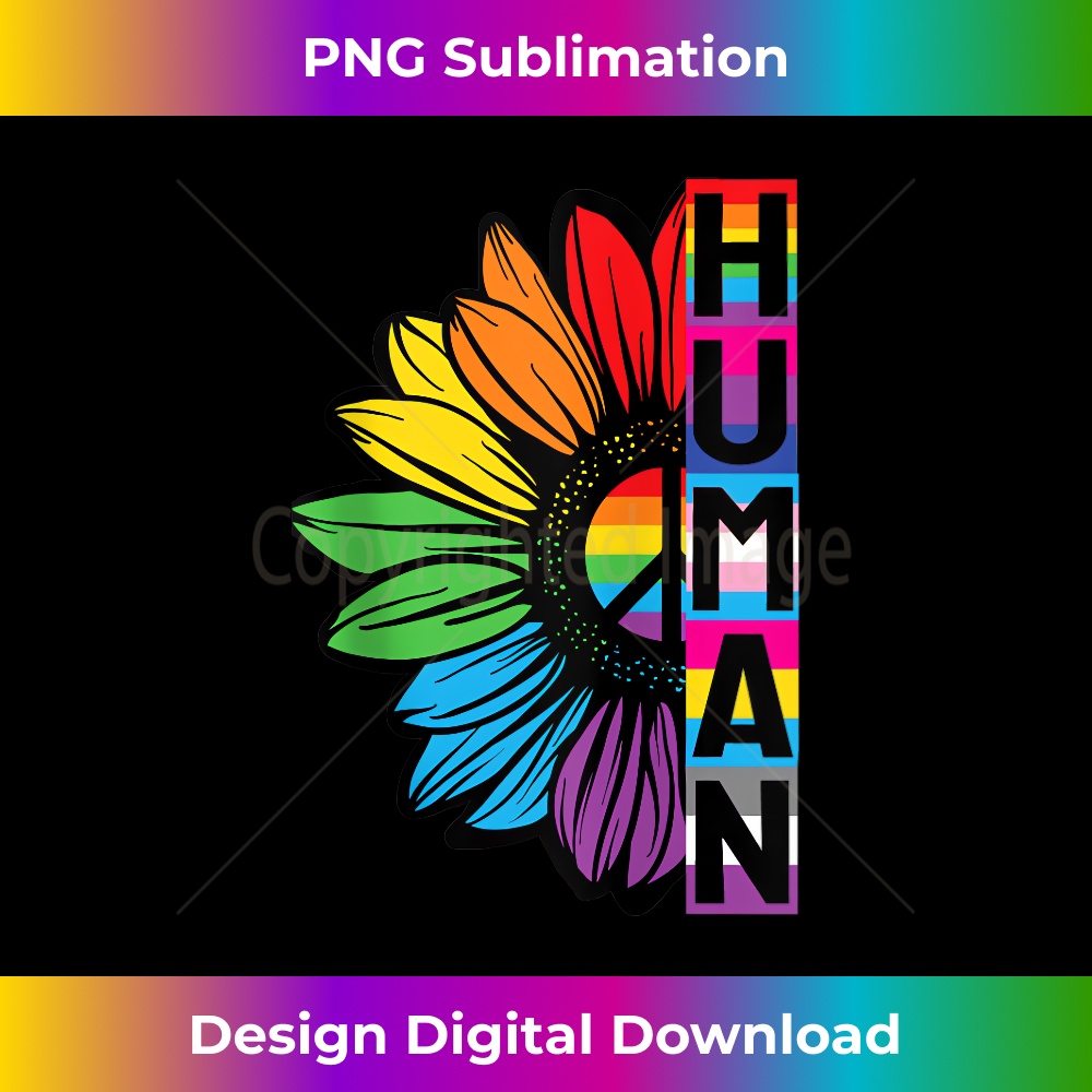 HUMAN Sunflower LGBT Flag Gay Pride Month LGBTQ 1 - Instant PNG Sublimation Download
