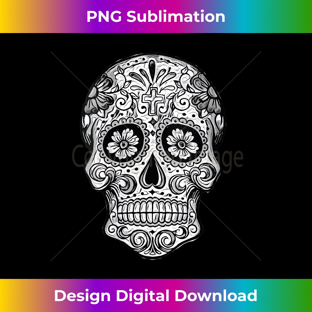 s Sugar Skull Black White Image Day Dead Dia De Muertos 15219.jpg