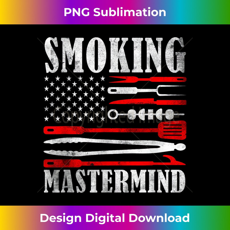Barbecue Griller Vintage US Flag Meat Smoking Mastermind 1342.jpg