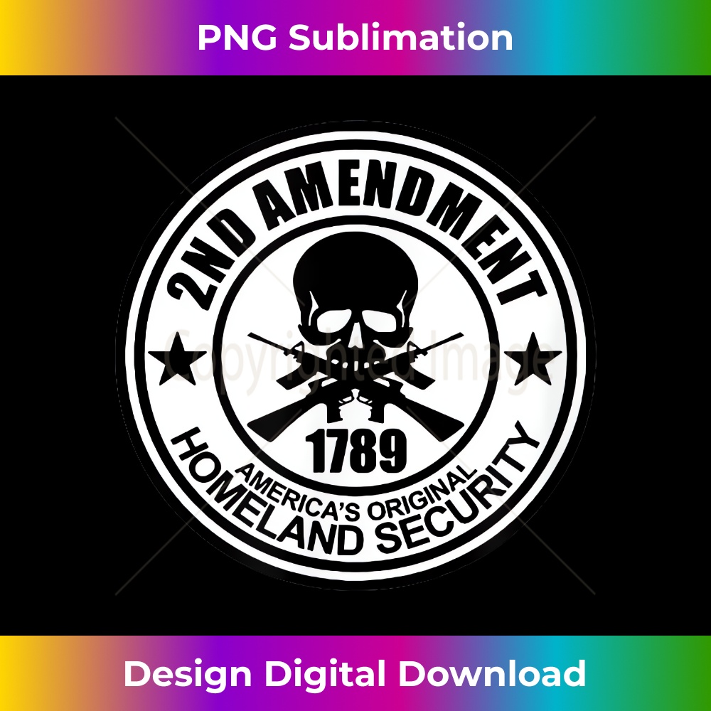 2nd Amendment White Skull & Bones - Decorative Sublimation PNG File