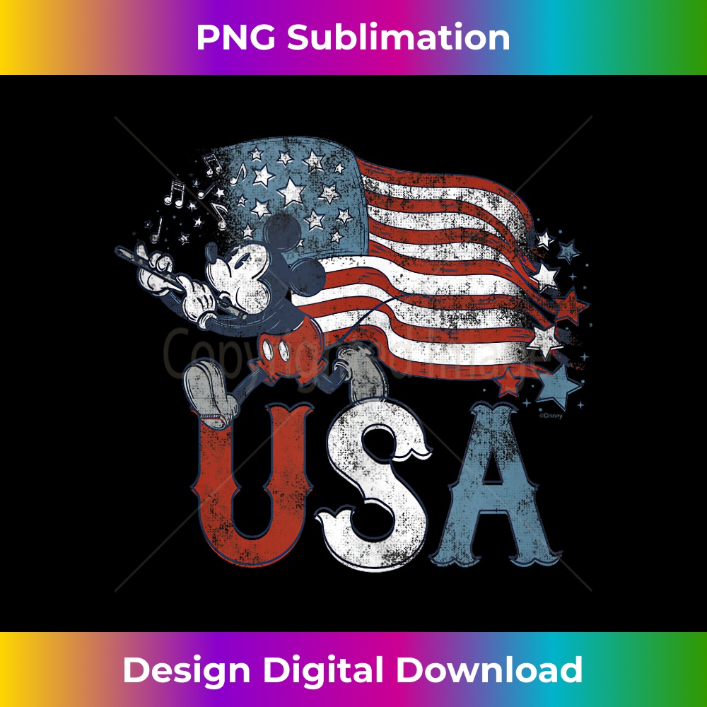 Disney Mickey Mouse with Flute America USA Flag 4th of July - Aesthetic Sublimation Digital File