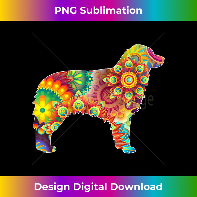 Colorful Trippy Abstract Art australian shepherd t - High-Quality PNG Sublimation Download