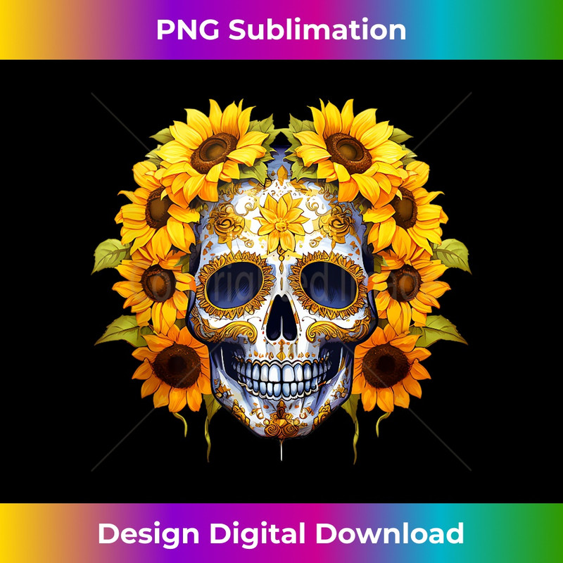 DAY OF DEAD SUNFLOWER SUGAR SKULL DIA DE LOS MUERTOS MEXICO - Stylish Sublimation Digital Download