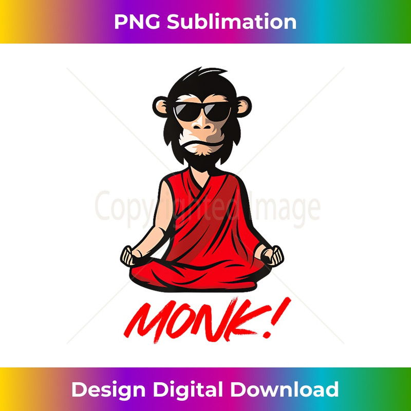 Funny Meditation MONK! Monkey Grafitti Skateboarding Punk - Aesthetic Sublimation Digital File