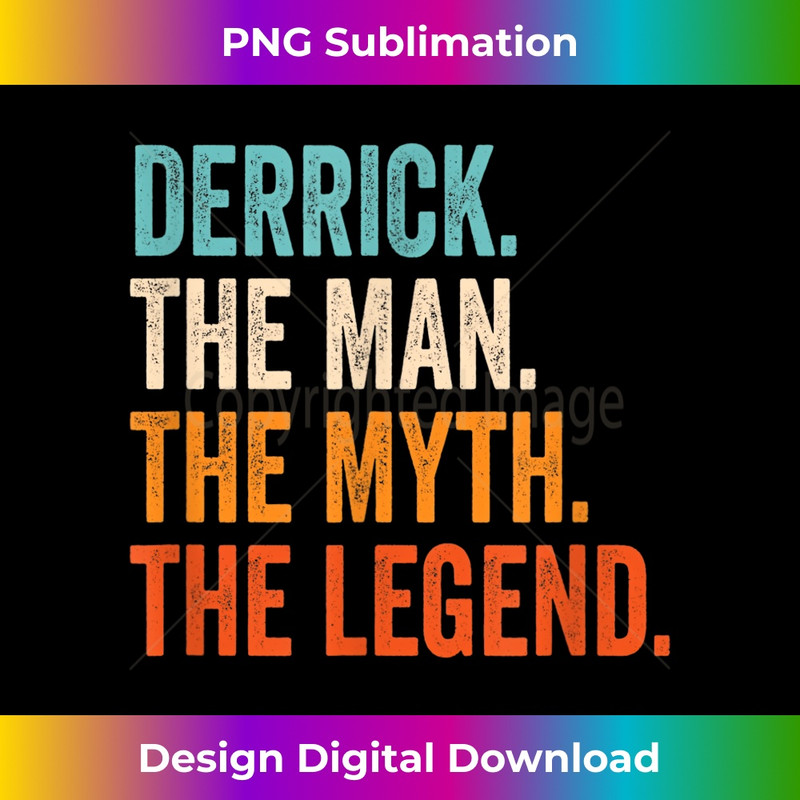 Mens Derrick The Man The Myth The Legend First Name Derrick 1 - Retro PNG Sublimation Digital Download