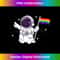 LGBTQ Astronaut Moon Rainbow Flag Space Gay Pride Ally 1 - PNG Transparent Digital Download File for Sublimation