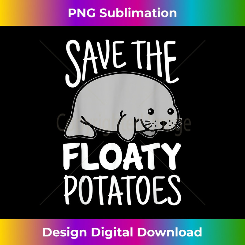 Manatee Kawaii Save The Floaty Potatoes Funny 1 - Exclusive PNG Sublimation Download