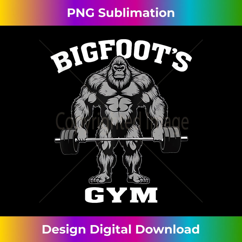 Bigfoot Gym Funny Sasquatch bodybuilding Weightlifting - PNG Transparent Sublimation Design