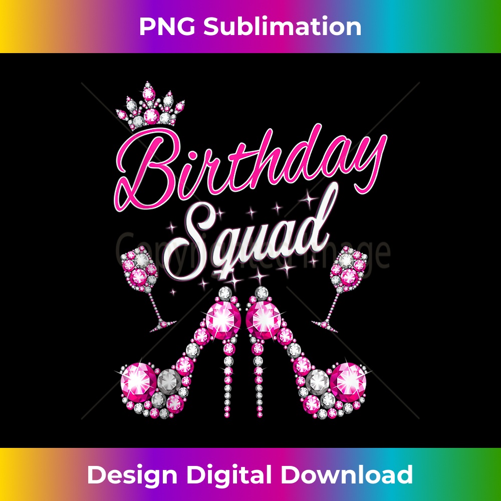 Birthday squad crown elegant design diva squad girls women - PNG Transparent Digital Download File for Sublimation
