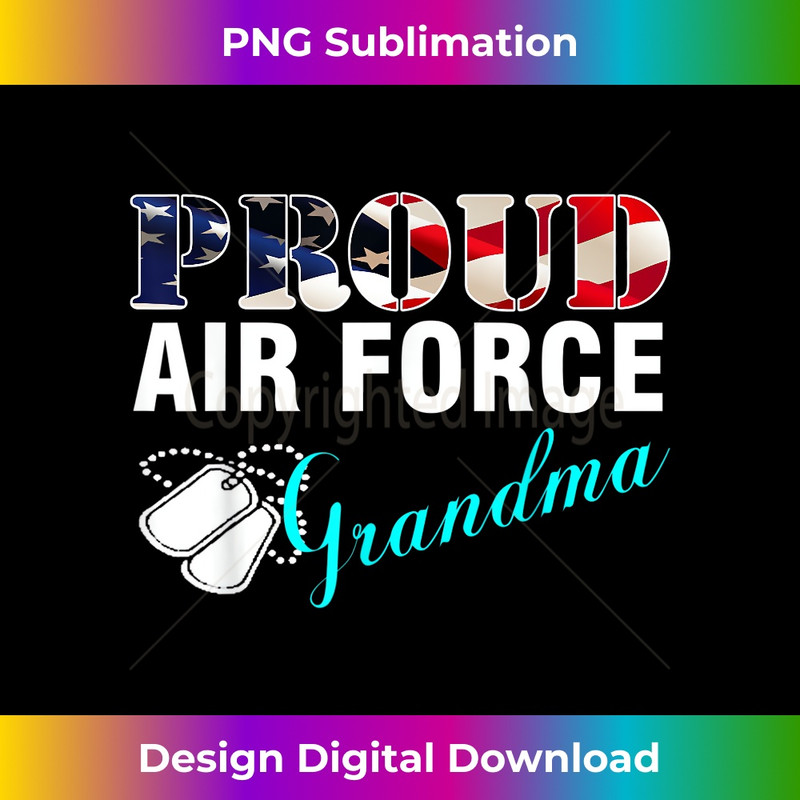 Vintage Proud Air Force Grandma With American Flag 1 - Special Edition Sublimation PNG File