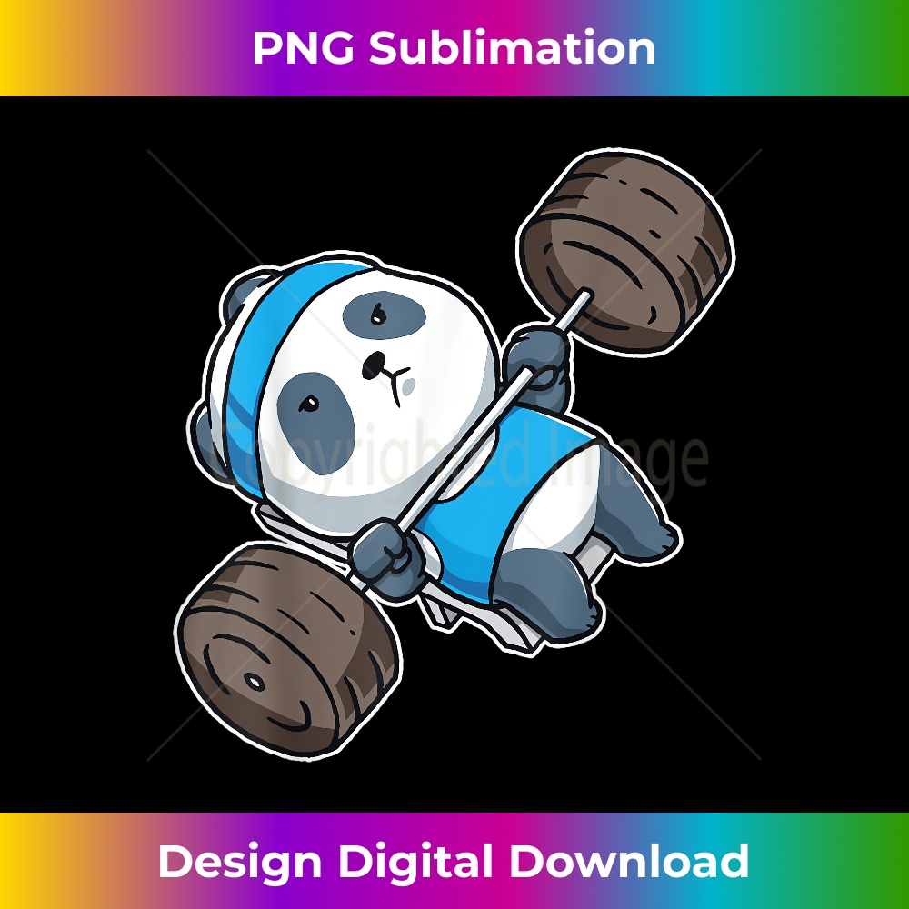Panda Bear Gym Workout Training Bench Press Weightlifting 1 - PNG Transparent Sublimation Design